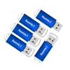 Blå 5PCS / Lot Rektangel USB 2.0 Flash Drive Flash Pen Drive Höghastighetsminne Stick Förvaring 1g 2g 4g 8g 16g 32g 64g för PC Laptop Thumb Pen