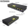 250m 10-Port Extend Power over Ethernet Switch with 8 Ports PoE 2 Uplink 10/100Mbs IEEE802.3af/at PoE Switch 140W External Power