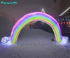 8m inflável arco colorido com bonecos de neve soprar arco-íris arqueado porta com luzes para crianças Park