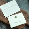 White greeting card lucky i love you creative birthday thank you gift grateful Christmas thanks giving holiday with envelope