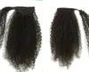 自然な巻き毛ポニーテール、アフリカ系アメリカ人の変態巻き巻きの人間の髪の毛の毛のポニーテールのヘアピースを囲む