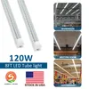 Luzes LED Luzes 4FT 8FT 120W LED Tube Light V Forma Integrada Tubos 4 5 6 8 Ft Cooler Porta Congelador LED Iluminação