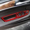Carbon Fiber Car Window Glas Lyftknappar Ram Dekorationskåpa Klistermärken Trim för BMW E70 E71 X5 X6 2008-2014 LINE