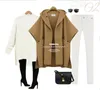 Mode femme hiver à capuchon manches chauve-souris manteau de laine ponchos manteau Manteaux cape châle manteau de tempérament manteau de femmes