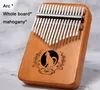 Neueste 17 Tasten Kalimba Sanza Daumenklavier Mahagoni Ganzes Brett Fingerklavier Massivholz Schüler Anfänger Blau Grün Tastaturinstrument2960