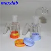 Narguilé 3,2 pouces en verre Cendrier Récupérateur de récipient en silicone avec 14 mm 18 mm d'épaisseur Pyrex Ashcatcher Bong Tuyaux d'eau pour la fumée