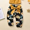 Toddler Kids Girl Clothes Sets Flower Off Shoulder Crop Tops Bow Shorts Outfit Sunsuit 2pcs Casual Summer Clothes Set 20201