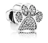 Past Pandora Armbanden 20 stks Bear Paw Footprint Charm Kralen Zilveren Charms Bead voor Wholesale DIY Europese Ketting Sieraden Maken Kerstmis