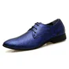 Sapatas Dos Homens de Couro de Camuflagem azul de Luxo Pele De Cobra Vestido de Noiva Calçado Masculino Moda Homem Oxford Sapatos para Homens