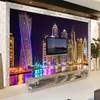 Dropship personnalisé photo 3D Photo Fond d'écran Dubai Nuit Vue sur la ville Mur Mural Mural Papiers Mural Décor Salon Salon Fond Mur peinture