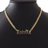 Customized Old English Nameplate Necklace for Women Men Choker Gold Cuban Necklace stainless steel Boho Jewelry Friendship gift6679188