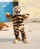 Fotos reales de alta calidad, disfraz de mascota tigre de lujo, piel de animal, disfraz de personaje de dibujos animados, tamaño adulto, envío gratis