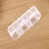 Nouveau couvercle indépendant créatif double rangée transparent 12 compartiments boîte de rangement de bijoux boîte en plastique transparente