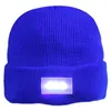 Kamp Av Yürüyüş Klip-ON-OFF Örme Beanie Hat Cap Brim Roll-up Balıkçılık Unisex Erkek Kış Sıcak 5 LED Işıklar Işıklı Gece