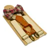 Children Adjustable lattice Suspenders baby plaid Braces Kids Strap clip with Bow Tie 12 colors Belts C5916