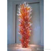 アート装飾ガラス彫刻床ランプクリスマスアースロビーのためのオレンジ色の植物の木