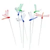10Pcs/lot Artificial Dragonfly Butterflies Garden Decoration Outdoor 3D Simulation Dragonfly Stakes Yard Plant Lawn Decor Stick