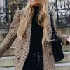 Femmes mode Plaid Blazer manteau rétro bouton treillis costume veste avec épaulettes Blazer femme manteaux décontractés 2019 nouveau