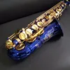 Yüksek kaliteli alto saksafon e düz sas54 mavi saksafon altın anahtar Alto Sax Müzik Aletleri