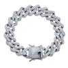 Strip-typ Cubic Zircon Iced Out Hip Hop Bling-kedjor Herrsmycken Mode Tennis Miami Cuban Link Armband