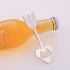 Arrow Through Heart Beer Bottle Opener Gold Silver Color Couple Opener Wedding Souvenirs Bridal Shower Party Favors Gifts