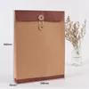 A4 Document Bodem Kraft Paper Folder Pouch Bag Bestand Organisator Houder Envelop Office School Levert Thread Gesp Kleur Afdrukken