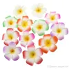 Partihandel 3,5 tum Hawaiian Plumeria Flower Hair Clip Foam Hår Tillbehör Dekoration 12st / Lot Gratis frakt