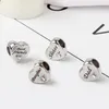 New style Charm heart Beads Family Member Friend Dad Sister Daughter Charms Fit for Necklace bracelet DIY Jewelry Accessories Gift