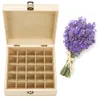 Houten Opbergdoos 1pc Carry Organizer Essential Oil Flessen Container Metalen Lock Sieraden Treasure Case