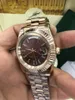 With Original Box Luxury Watches 41MM 18K Gold Dark Rhodium Index Dial Automatic Fashion Brand Men's Watch Wristwatch287m