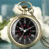 Retro Brons Zwart / Wit / Beige Dial Pocket Watch met Rome Nummer Ketting Ketting Quartz Analoge Horloges voor Vrouwen Mannen Gift