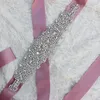 Ceinture de mariée en cristal perlé à la main nouvelle 2019 ceintures de mariage en Satin luxueuses vente chaude ceintures de mariage