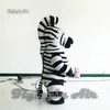 Parade Performance Walking Zebra gonfiabile Costume 2m Divertente adulto indossabile Blow Up Cartoon Animal Mascot Suit For Event