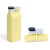 Siliconen inklapbare melkfles met deksel 600 ml draagbare drinkwaterfles OEM opvouwbare grote capaciteit siliconen waterfles