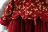 Baby Girl Sukienka noworoczna odzież tradycyjna sukienka z długim rękawem Cheongsam Dziewczyny Dziewczyny Flower Ubrania Chińskie aksamitne qipao289i
