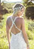 Full Lace 2019 Mermaid Wedding Dresses V Neck Appliced ​​Bohemian Country Style Brudklänningar Sop Train Wedding Dress4309510