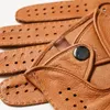 Gants en cuir véritable de haute qualité pour hommes, en peau de chèvre, à la mode, respirants, pour la conduite, Mittens6713193