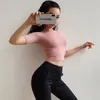 Yoga Crop Top Woman Fitness Sports Tshirts Workout Gym Tops For Women Gym Sports Tshirt For Fitness Yoga Top Clothes T200401