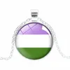 Nuovo LGBT segno collane arcobaleno modello cabochon catene ciondolo di vetro per gay lesbiche bisessuali transgender orgoglio gioielli di moda regalo all'ingrosso