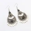 Wholesale- European and American fashion hollow crescent earrings women's style retro earring long alloy leaf pendant