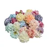 Artificial Flower Head 50pcs / Lot 4.5cm Hydrangea Handgjorda Bröllopsfest Heminredning DIY Wreath Gift Scrapbook Craft Flower EEA379