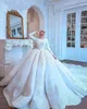 Luxury Muslim Wedding Dresses Long Sleeve Lace Ball Gown Bridal Gowns Dubai Saudi Arabia Said Mhamad Wedding Gowns Custom Made 2847