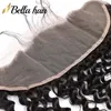 Kanten Frontale Sluiting 13x4 van oor tot oor Transparant Kant Frontaal Gekruld Golf Braziliaans Maagdelijk Menselijk haar 150% dichtheid Gebleekte knopen Voorgeplukt met babyhaar Bella Hair