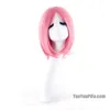 Anime naruto rosa cosplay peruca de cabelo curto em linha reta