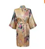 Women's Sleepwear Womens Solid Royan Silk Robe Ladies Satin Pajama Lingerie Kimono Bath Gown Pjs Nightgown 17 Colors