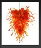 100% munblåst borosilikat Murano glasdale Chihuly Art Gratis frakt Orange lampa Murano stil ljuskronor