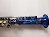 2019 novo Suzuki Alta qualidade Bb plano soprano sax clássico azul pintura prata chave instrumentos Musicais saxofone soprano Com o caso