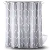 Cortinas cortinas de estilo europeu moderno impresso 100% poliéster impermeável chuveiro banheiro banheira de banheiro durável com ganchos1