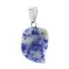 Modig varmförsäljning Naturlig pärla Hängsmycke Ange 12 Mixed Färg Semi-Precious Stone Leaf Shape Agate Pendant