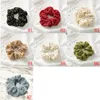 2020 Nya Kvinnor Lovely Silky Satin Hair Scrunchies Hårband Ljus Färg Hårband Stretch Ponytailhållare Hårtillbehör 120 Style DHL